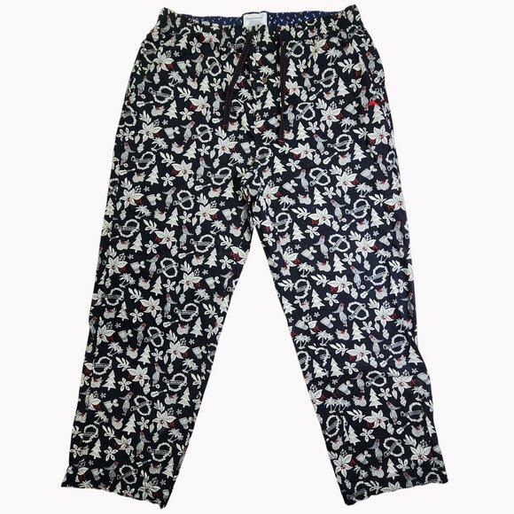 Tommy Bahama Mens Large Cotton Lounge Pants With Mele Kalikimaka Print - Picture 1 of 9